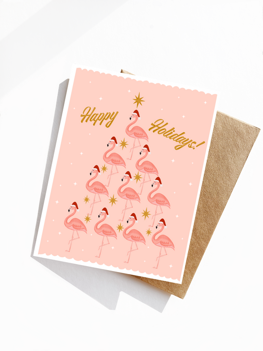 Happy Holidays Flamingo