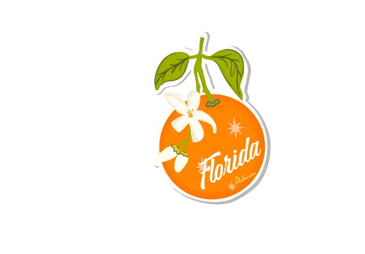 Florida Orange Blossom Sticker