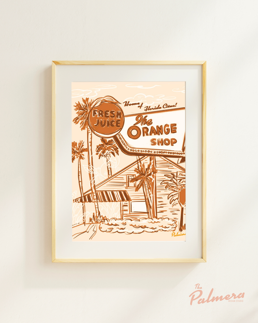 Orange Shop Art Print | Vintage Illustration