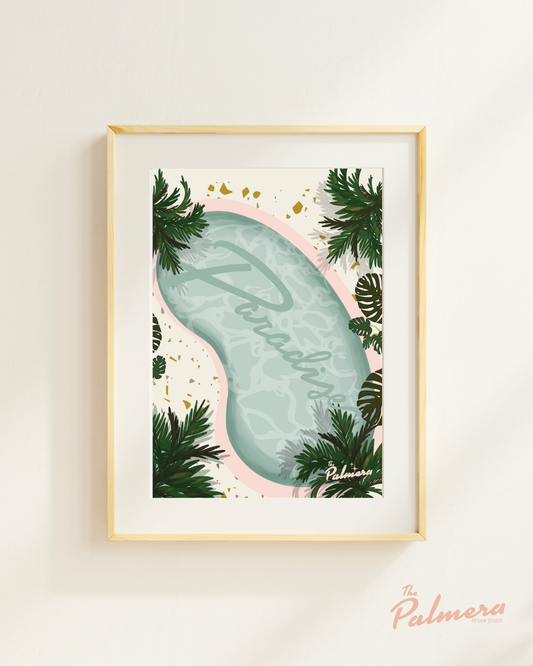 Paradise Art Print/ Vintage Tropical Wall Art for Home