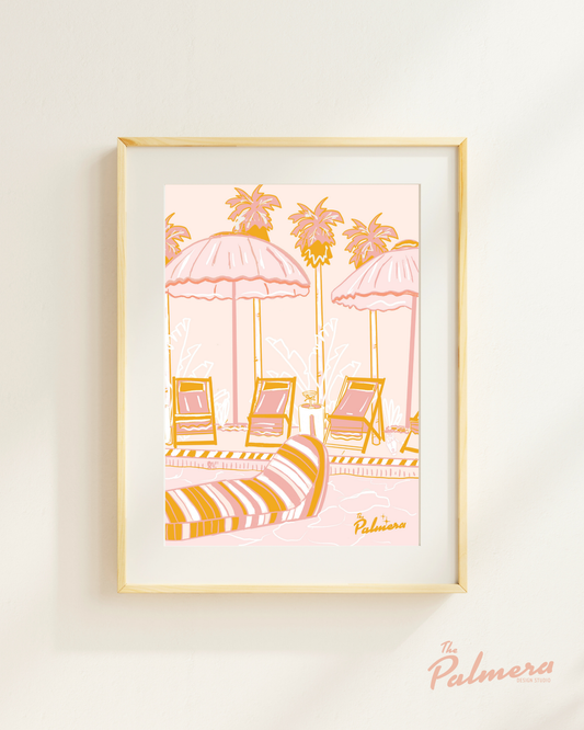 Palm Break Art Print / Vintage Art Print